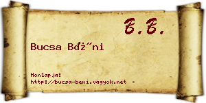 Bucsa Béni névjegykártya